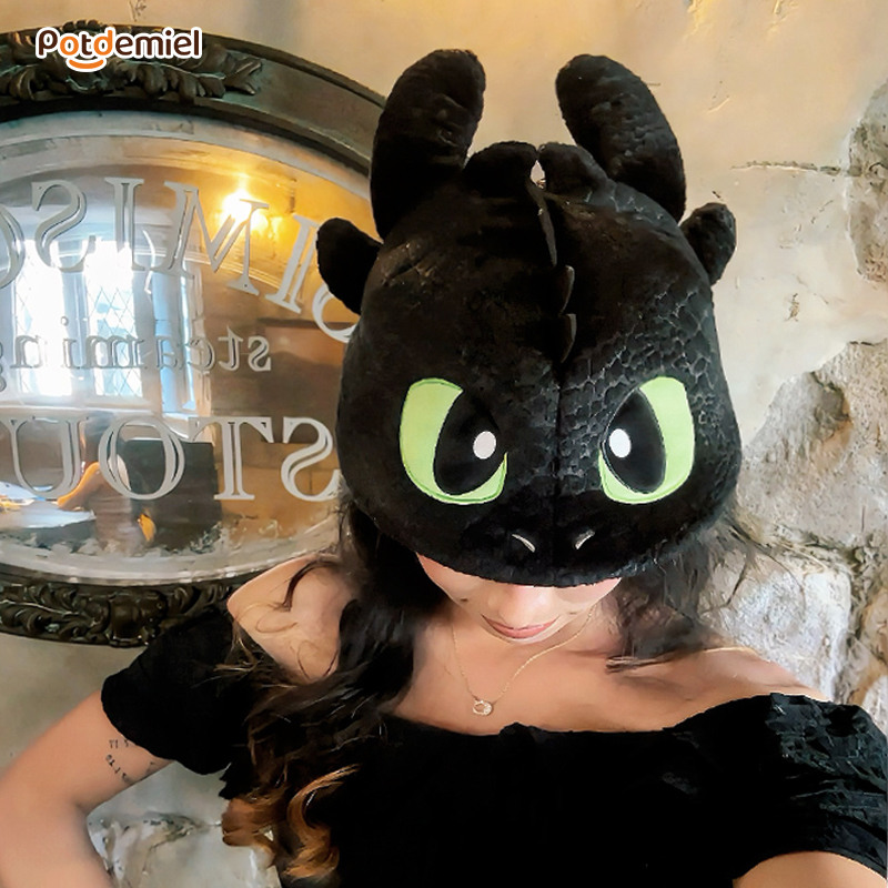 环球正版夜煞无没牙仔驯龙高手贝雷帽子毛绒可爱同款拍照纪念礼物