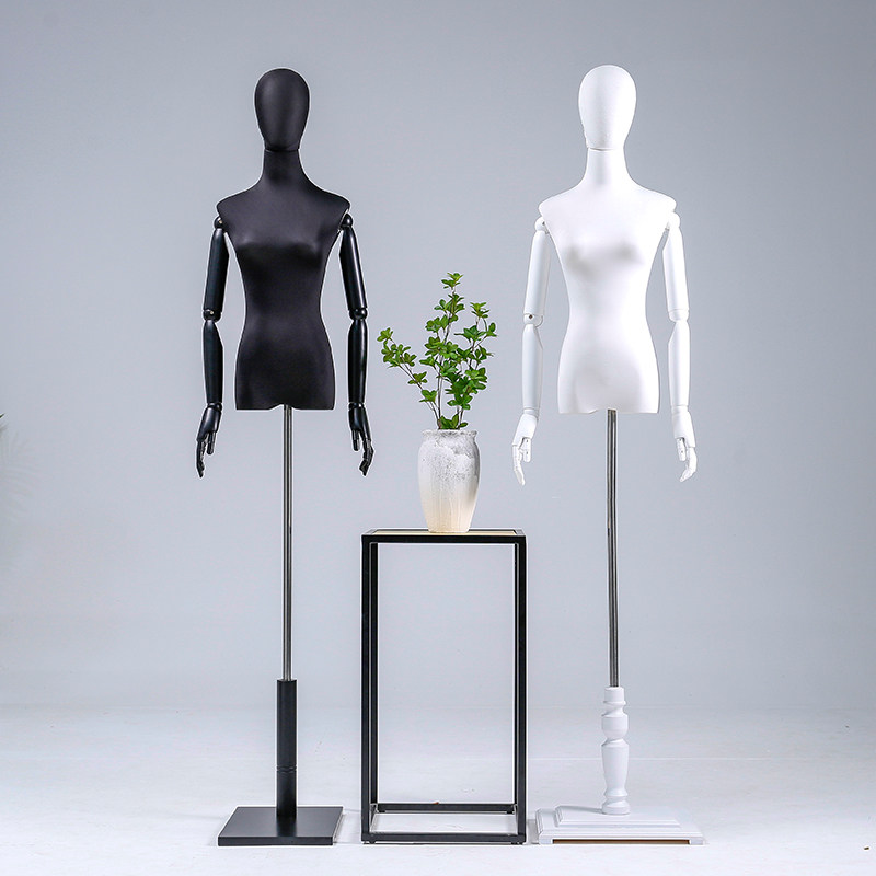 婚纱模特道具女服装店橱窗黑白色人台全身人体模特架子礼服展示架
