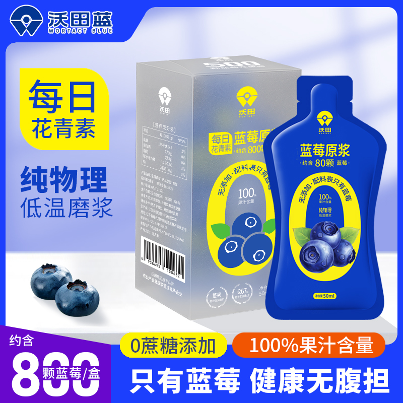 沃田100%NFC蓝莓原浆袋装