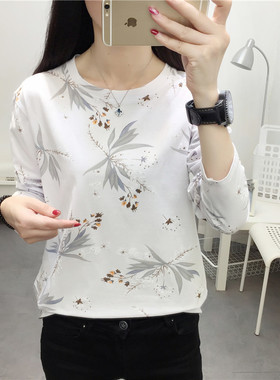 2024新款潮韩版上衣初秋长袖t恤女薄秋冬季宽松ins超火cec打底衫