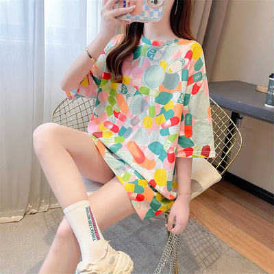 oversize韩版中长款大码短袖