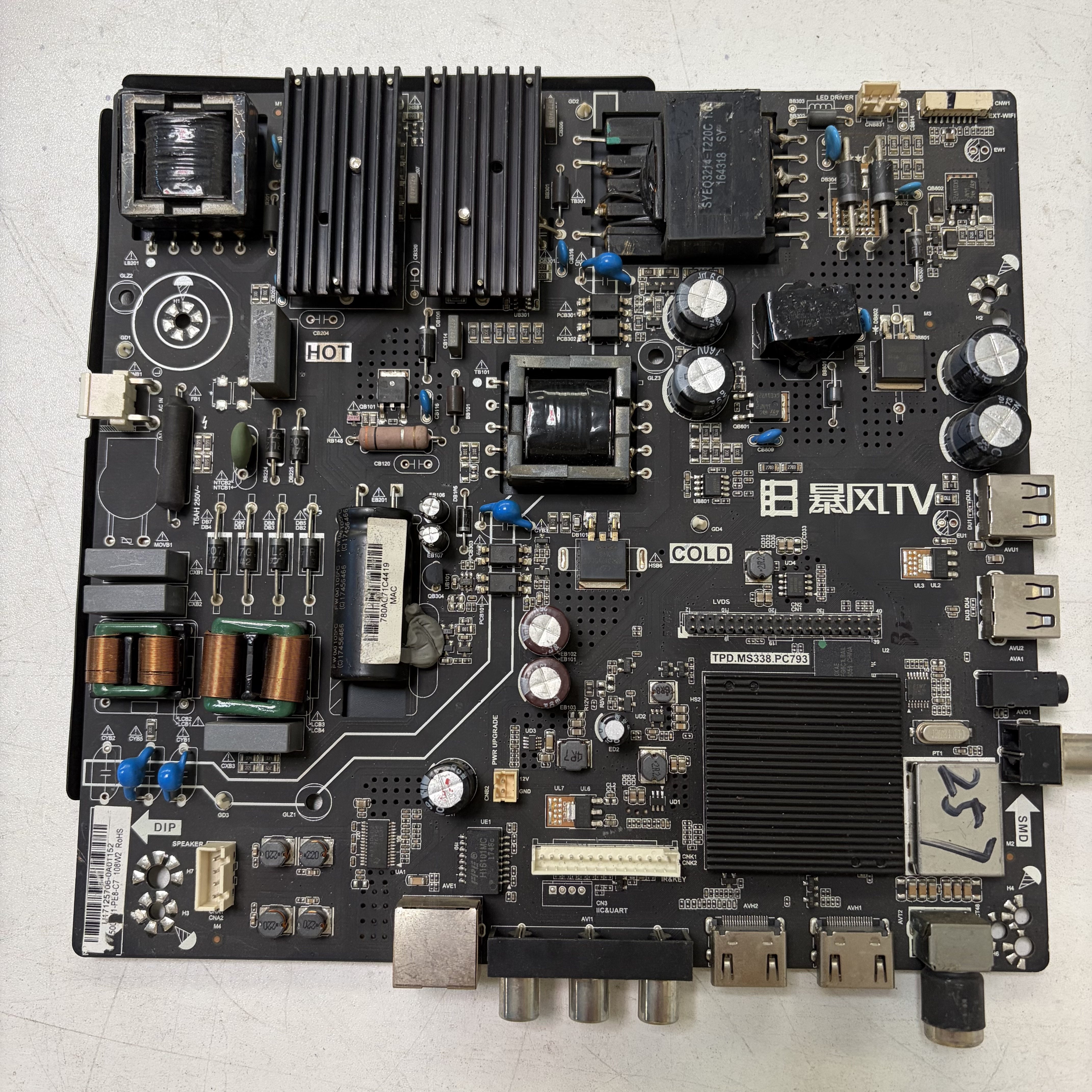 *暴风TV 50X3主板TPD.MS338.PC793配屏V500HJ1-PE8实图