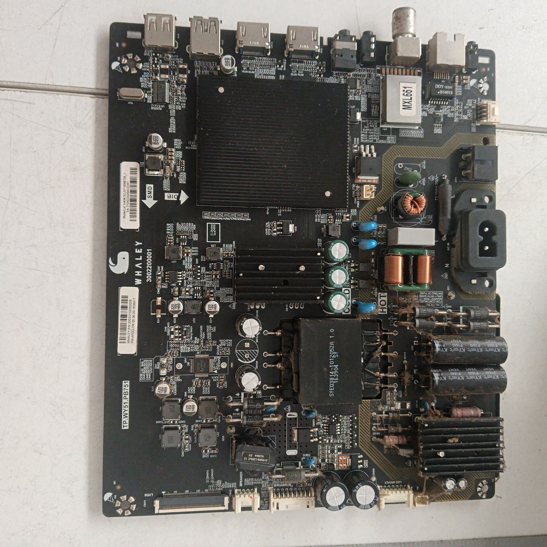 原装微鲸W43F主板TP.WY51.PB751配屏TPT430H3-FHBN40.K