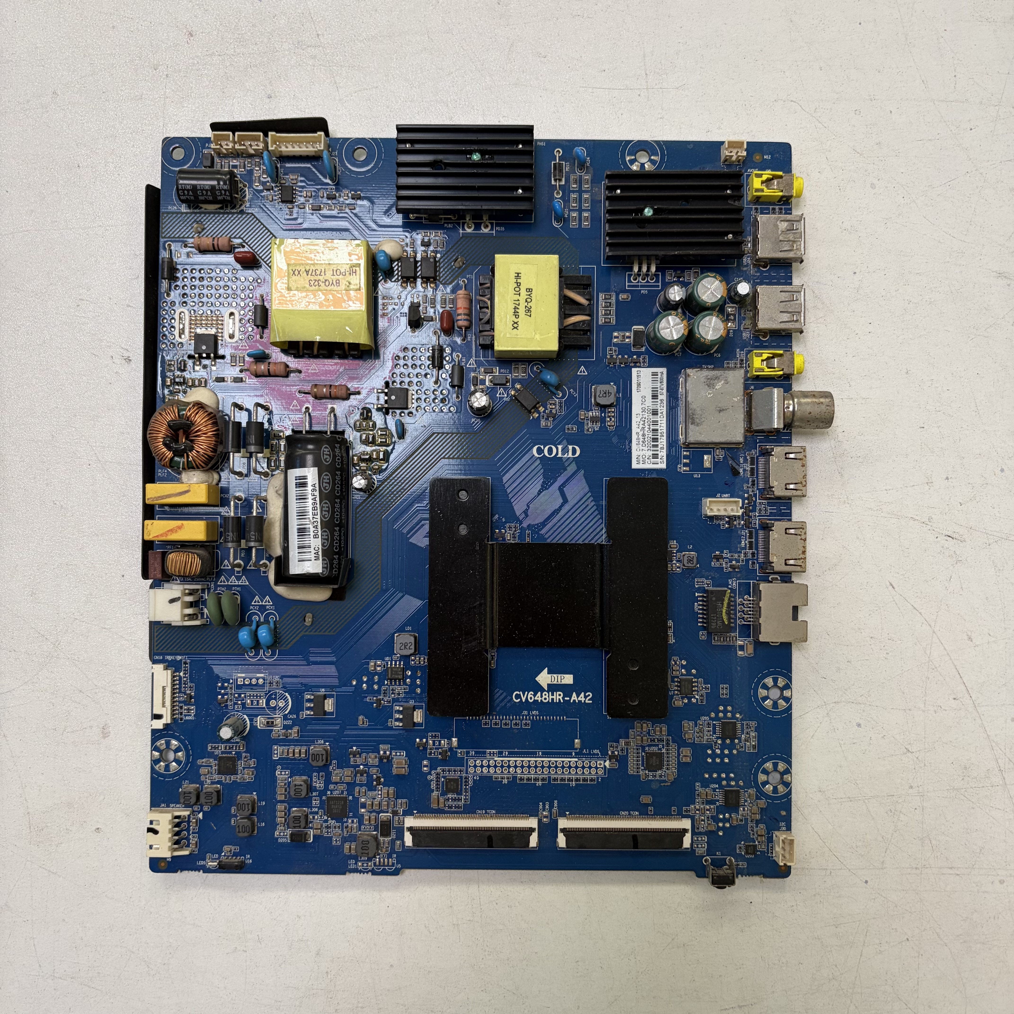 原装海尔LE43AL88K51电视机主板CV648HR-A42配屏BOE1430WU1 现货