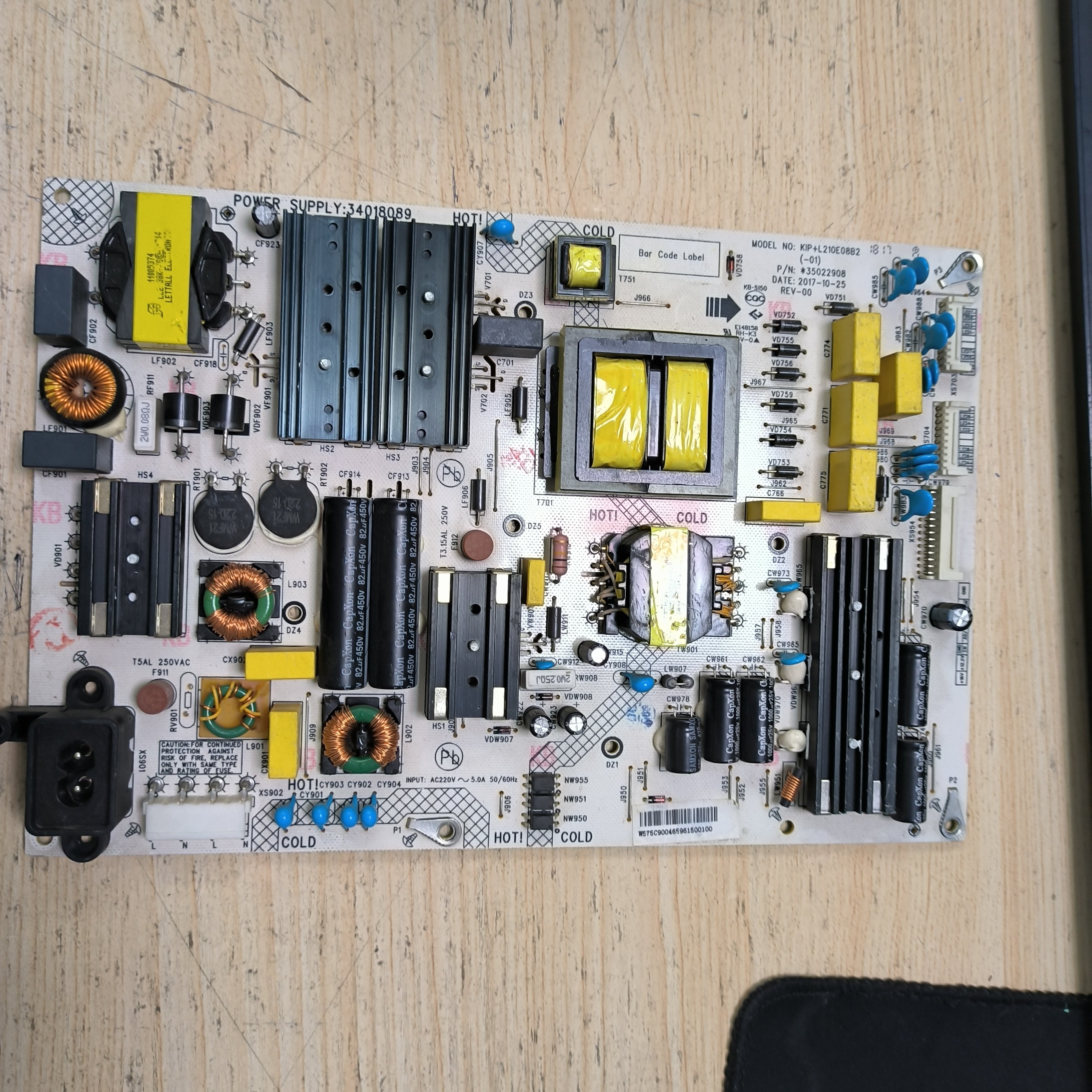 康佳LED75A1电视KIP+L210E08B2电源板35022908 34018089