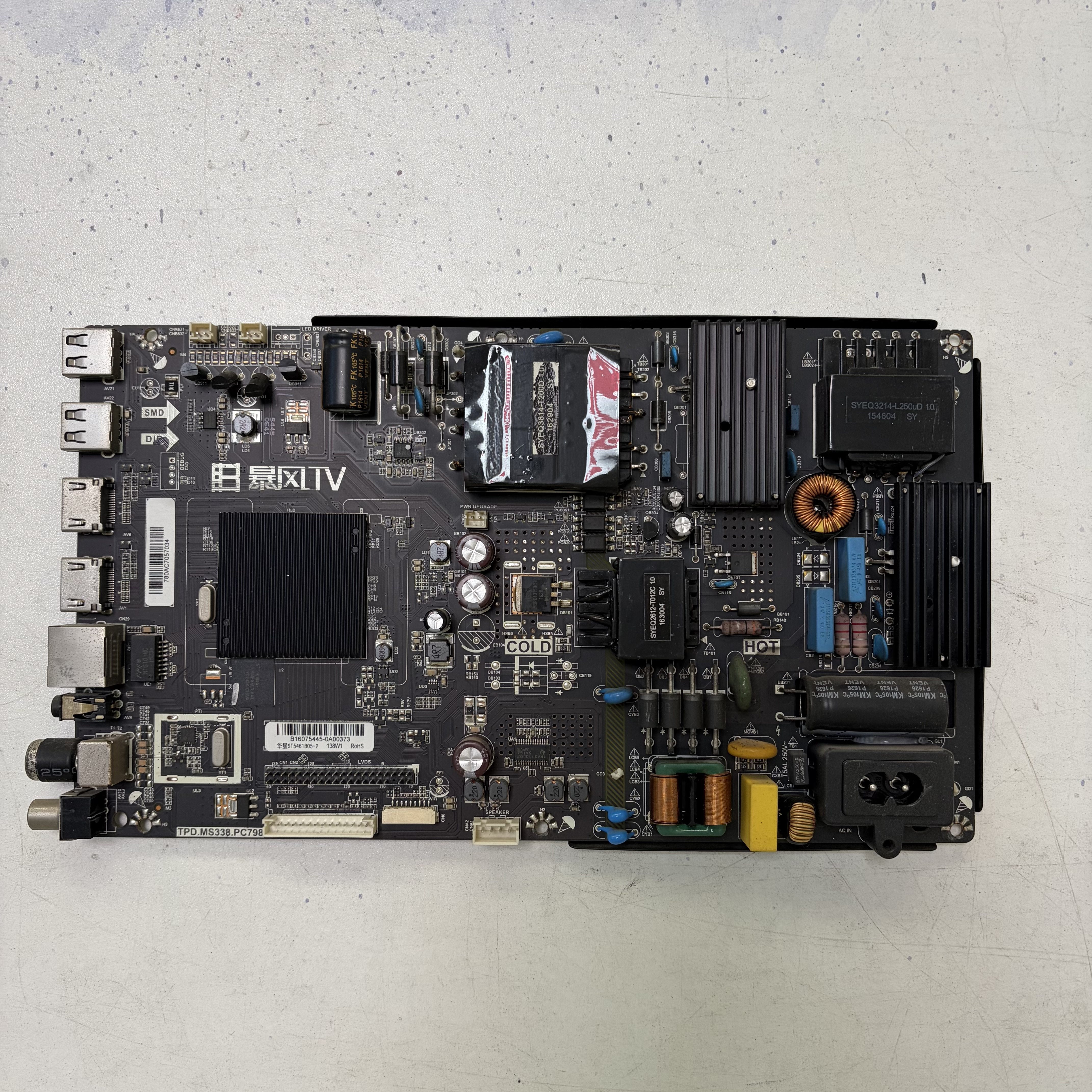 暴风统帅T55FUR T55FUZ 电视主板TPD.MS338.PC798屏DS55M52-DS04