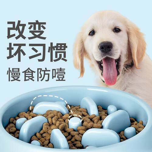小狗慢食碗狗狗狗碗缓食盆宠物防打翻防噎碗小大型犬拉布拉多大号