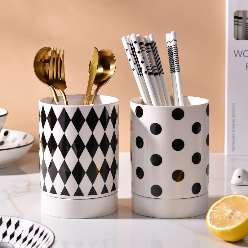 2025新款高档筷子收纳盒家用筷子筒赫本风筷筒陶瓷筷子笼筷子架