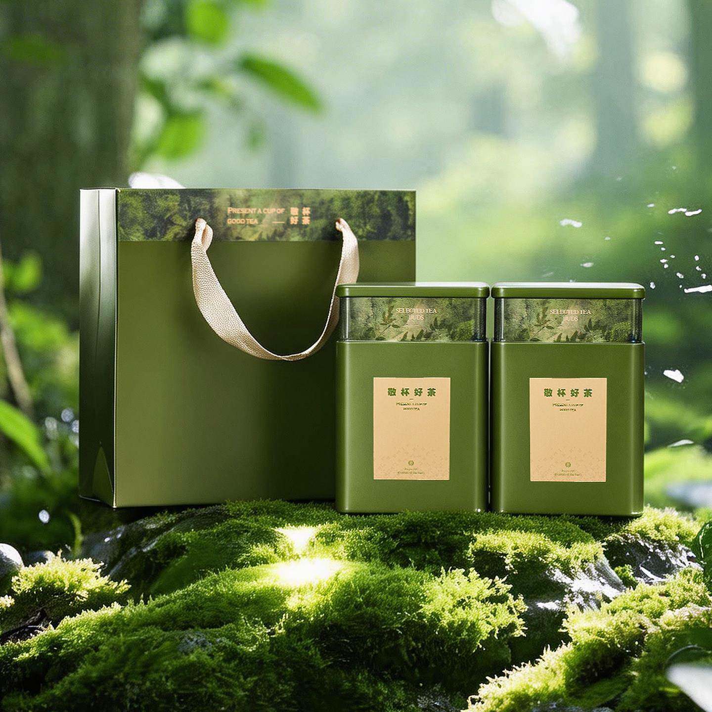 茶叶罐铁罐新款绿茶半斤套装125克龙井碧螺春伴手礼茶叶包装空礼