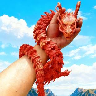 3d打印的龙夜光中国大号水族箱造景仿真儿童玩具创意摆件桌面礼物