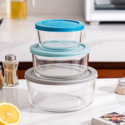 保鲜饭盒可微波炉加热专用上班族带饭碗食品级玻璃碗带盖的耐高温