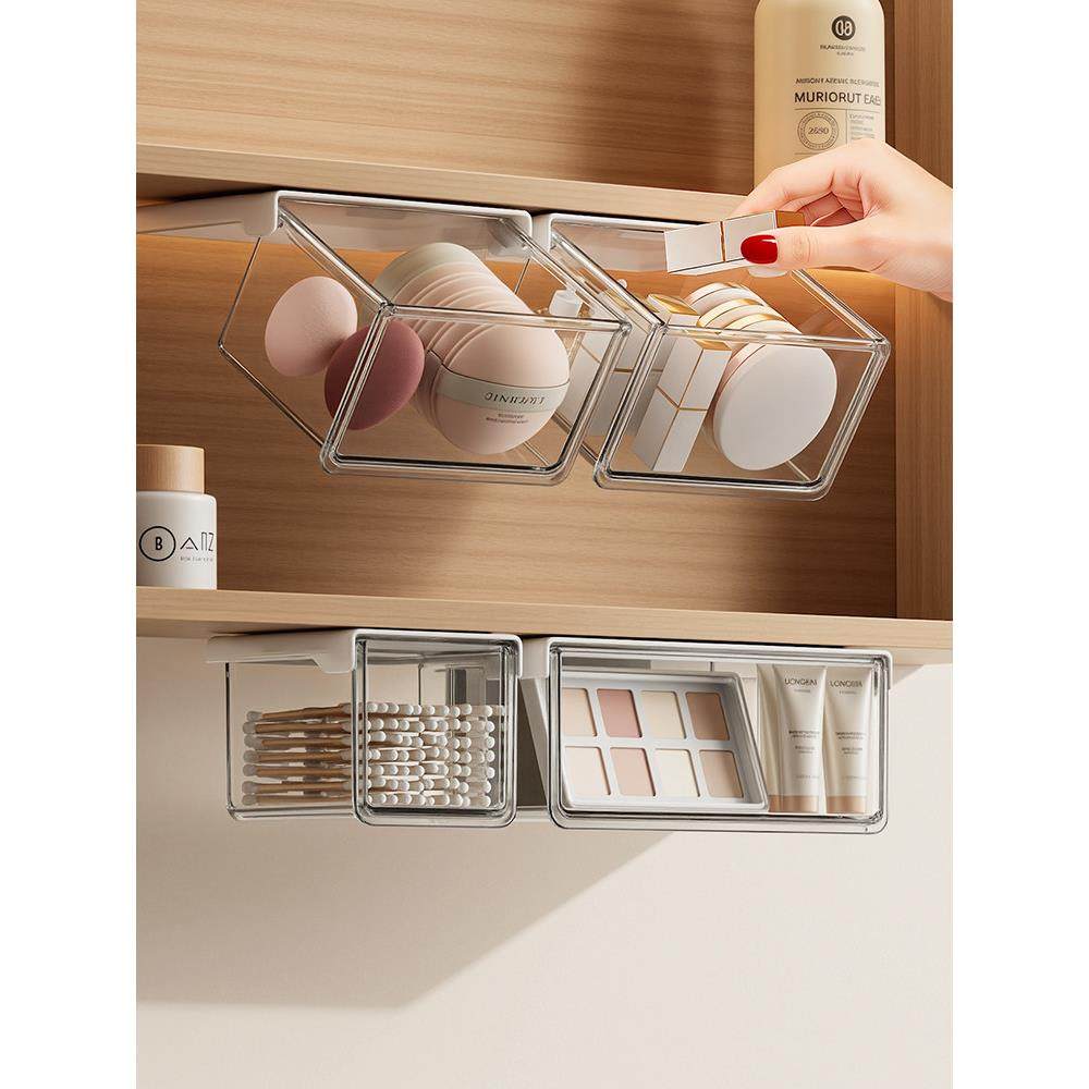 棉签收纳盒镜柜下抽屉式梳妆台化妆品收纳口红粉扑卸妆透明置物架,收纳整理,桌面收纳盒,淘宝优惠券,粉丝福利购,淘宝优惠卷