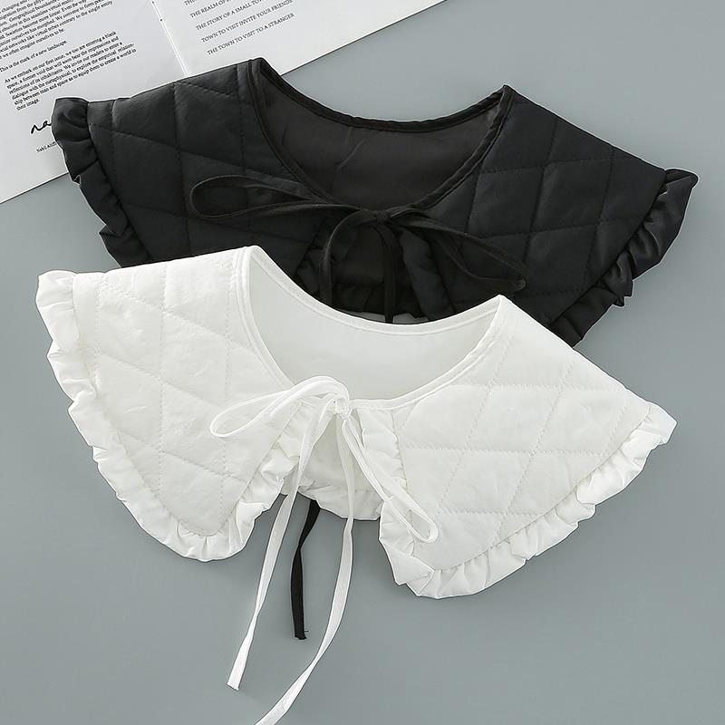 羽绒假领子女韩版秋冬加厚