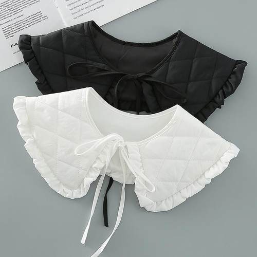 羽绒假领子女韩版秋冬加厚