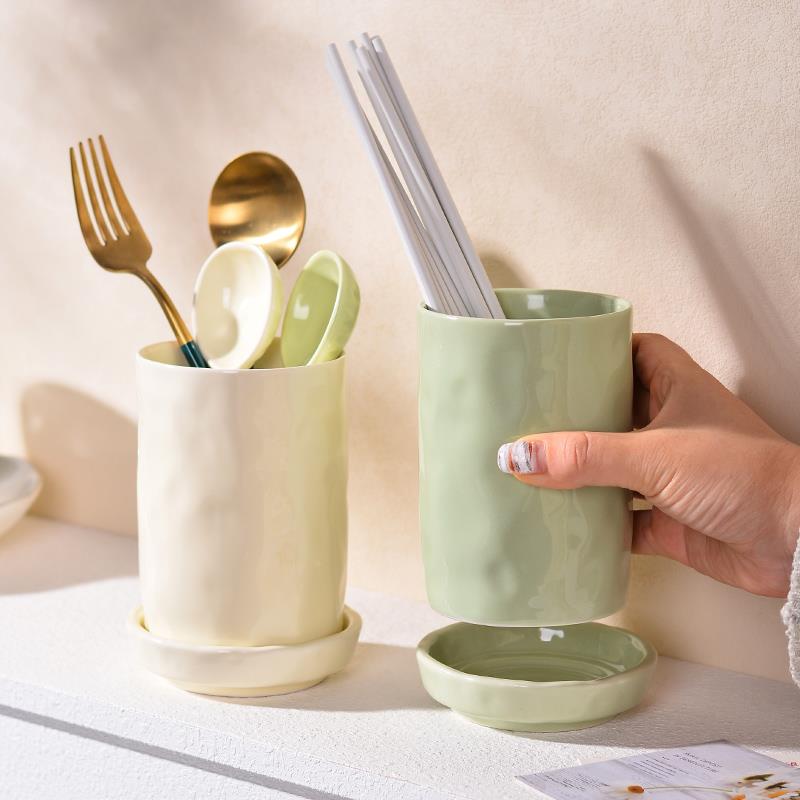 特别好看的筷子筒陶瓷筷子篓沥水防霉筷子收纳盒高档家用新款筷筒