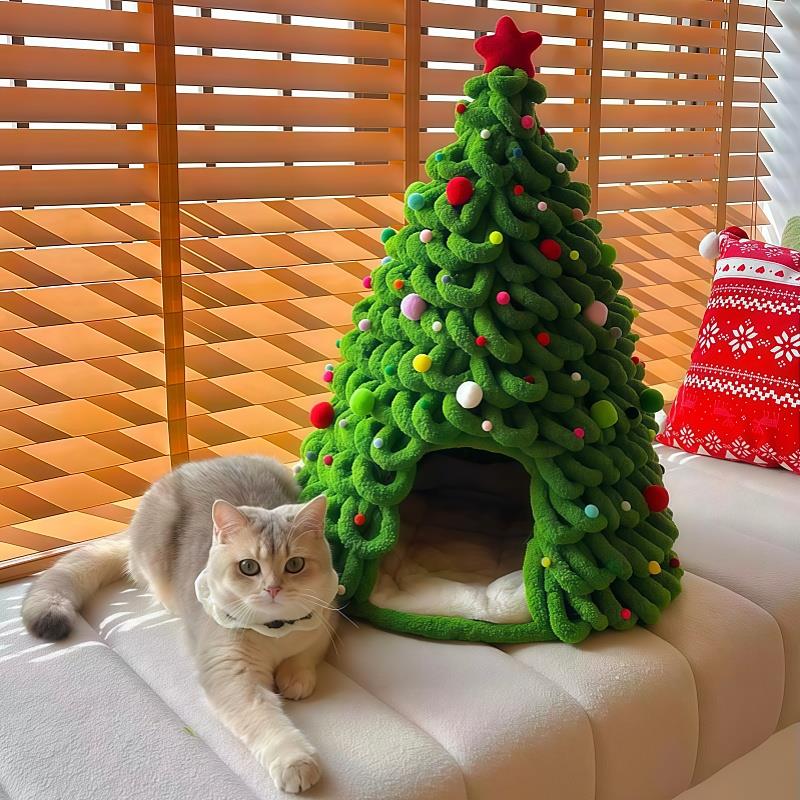 圣诞树猫窝diy材料包纸箱