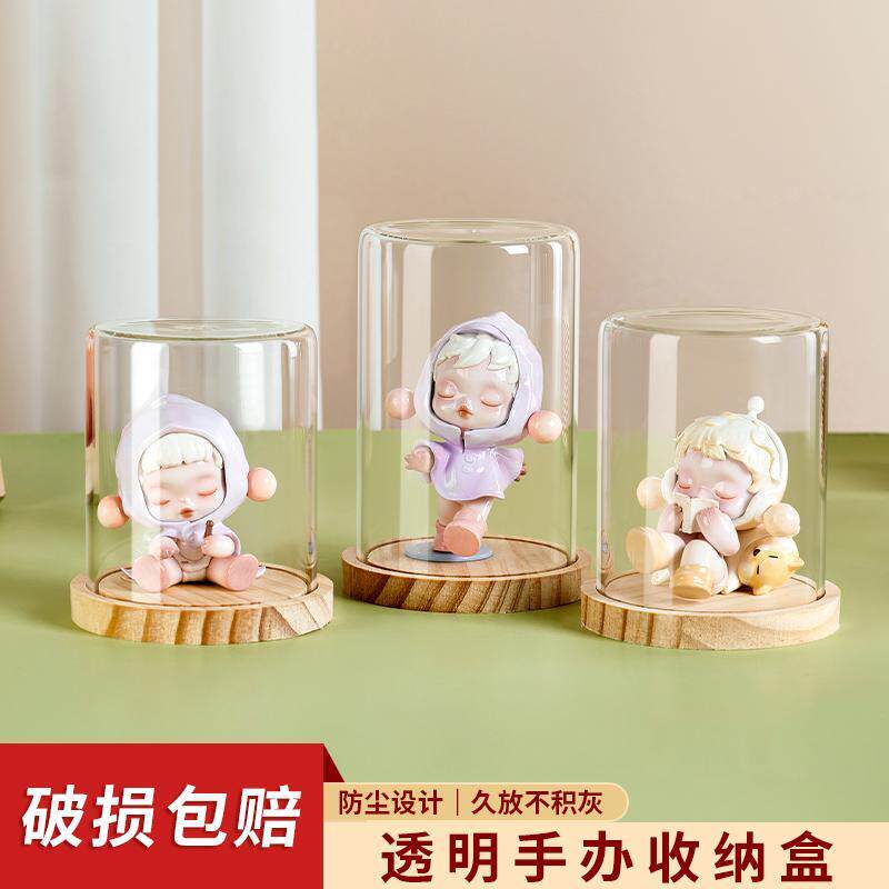 玻璃罩展示盒手办盲盒收纳展示架透明防尘泡泡玛特石膏娃娃模型陈