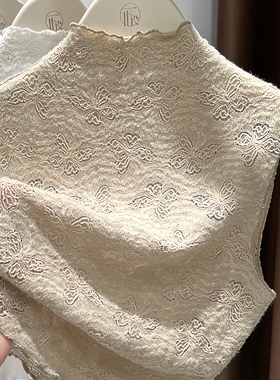 假领子高档百搭女蕾丝花边黑色高档配呢子大的衫内搭高领打底衣女