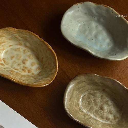 饺子蘸料碟日式复古粗陶味