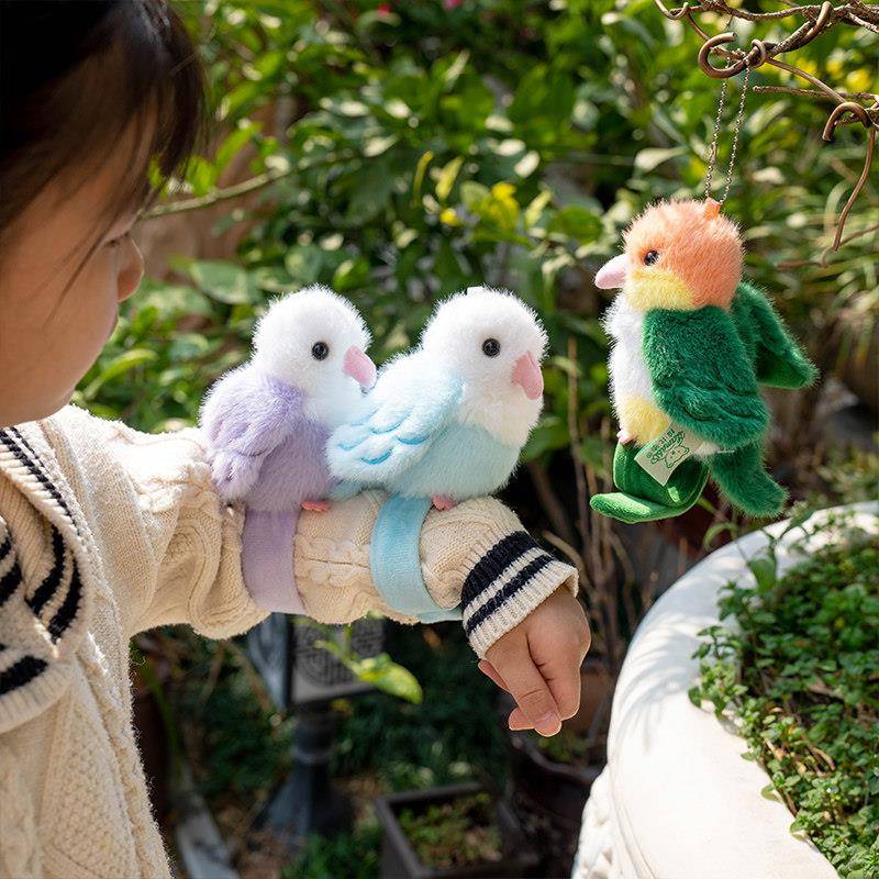 仿真小鸟啪啪圈鹦鹉玩偶公仔挂件毛绒玩具布娃娃送女生生日礼物