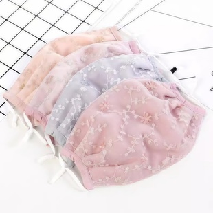 防冻脸保暖口罩秋冬女士加厚加大蕾丝刺绣防纯棉防风透气尘防寒户