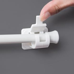 门帘专用挂钩粘贴式杆夹免打孔窗帘杆固定器横杆夹伸缩杆支架挂杆