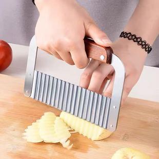 波浪刀304不锈钢狼牙土豆刀切土豆家用厨房切花式刀具波纹花样薯
