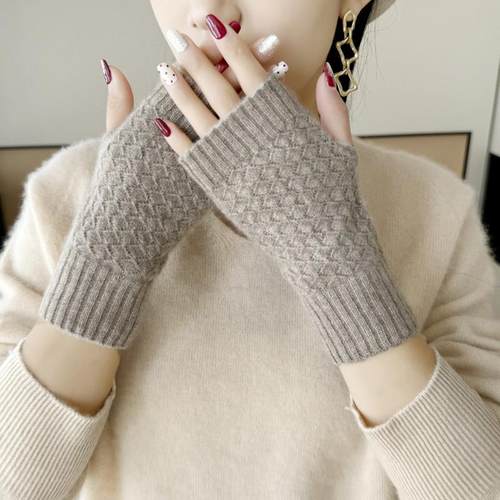 秋冬100纯山羊绒手套女士