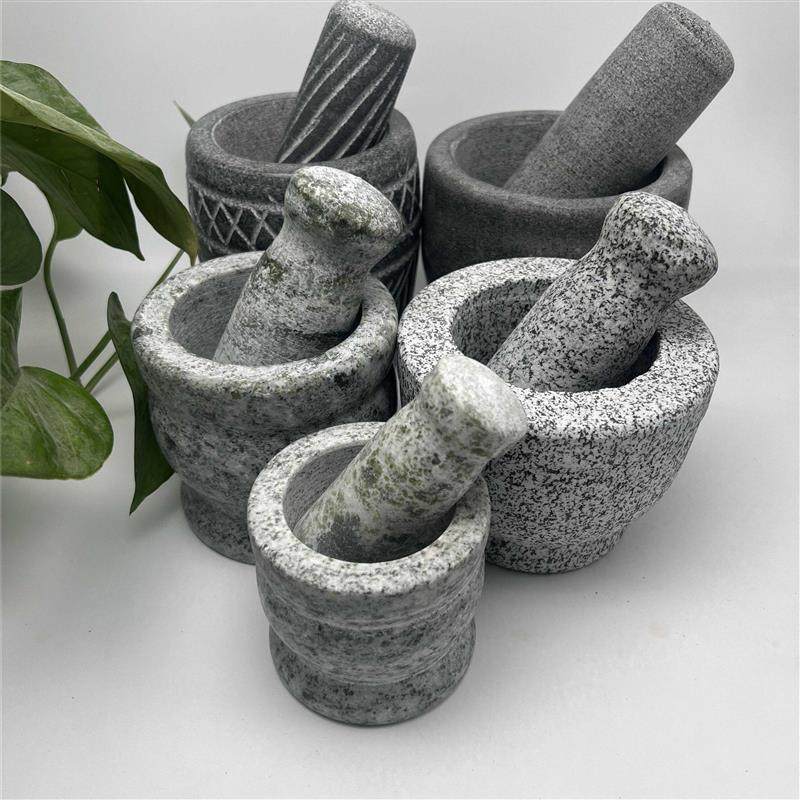 石臼捣蒜器天然蒜臼缸捣药罐天然石头蒜缸压碎器器家臼子蒜研磨