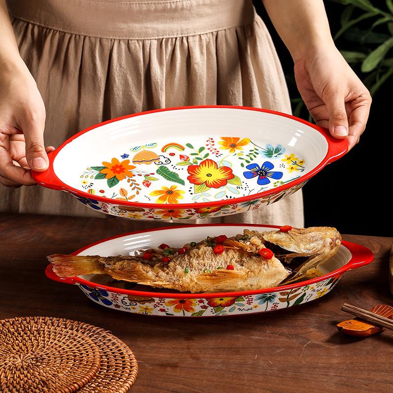 陶瓷鱼盘家用2025新款蒸鱼