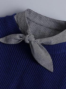 假领子女纯棉秋冬百搭假衣领内搭配毛衣装饰打结衬衣领领