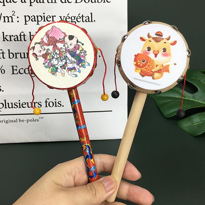 拨浪鼓老式手工宝宝婴儿老