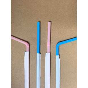 一次性吸管可弯曲家用粉色耐高温独立纸包装万向弯头喝水果汁