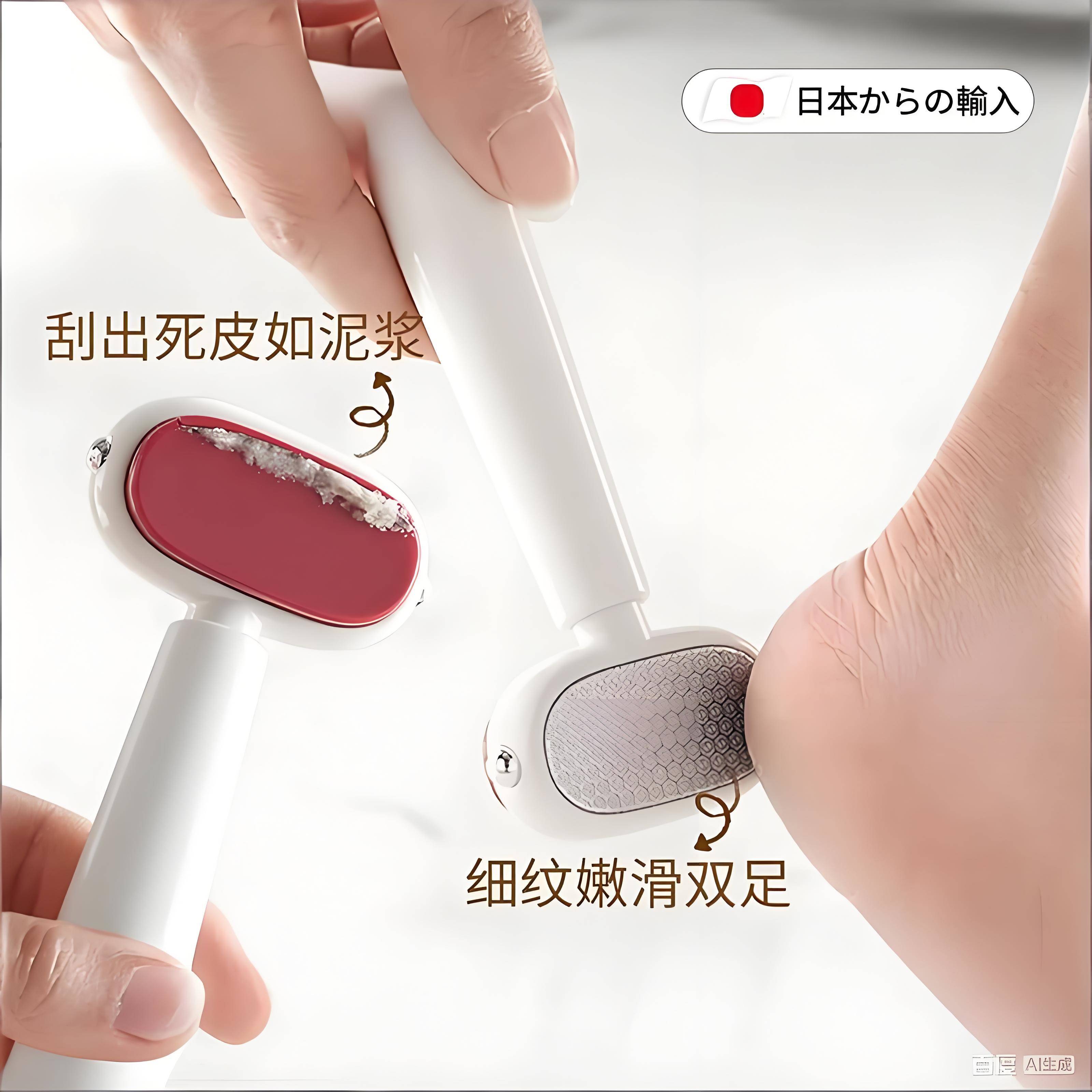 日本二合一双面修脚刀磨脚去死皮神器刮脚后跟搓脚神器双面磨脚刀