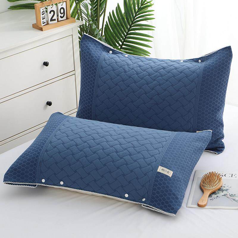 枕巾纯棉可固定吸汗纱布枕头巾包裹按扣防滑不脱落成人家用扣子全