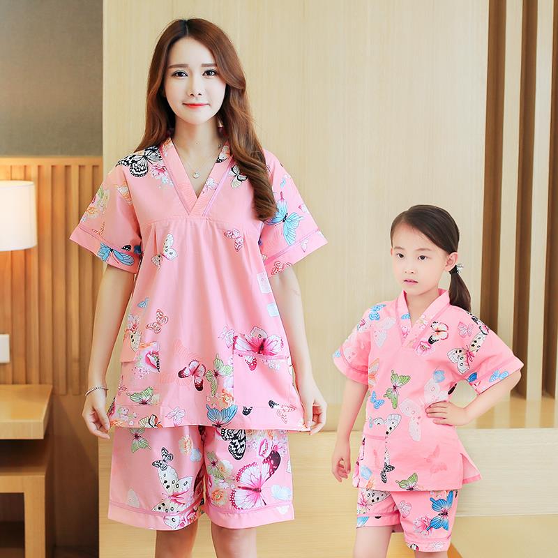 洗浴汗蒸服韩版纯棉男女情侣亲子儿童浴服男童家居服睡衣女童大码