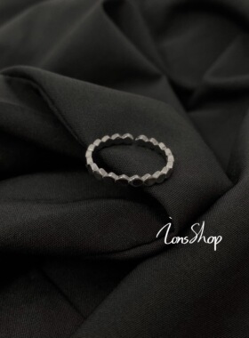 ions shop 个性轻奢菱形饰品纯银s925戒指女棱形开口戒可调节简约