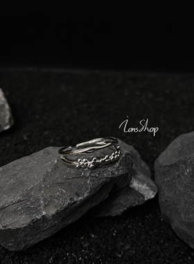 ions shop 高级密集气泡设计感小众双层纯银戒指ins风简约女指环