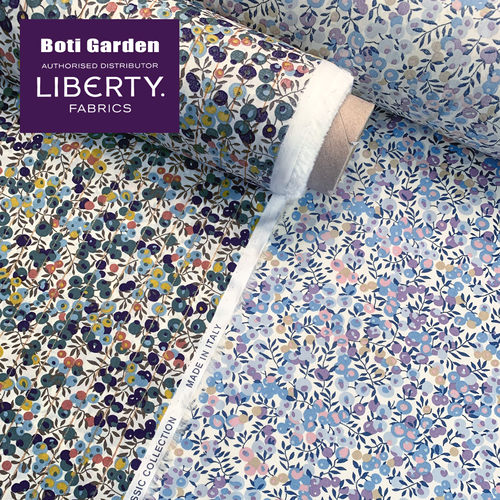 Liberty正品面料100支长纤棉 威尔特Wiltshire金粉闪金线蓝色碎花