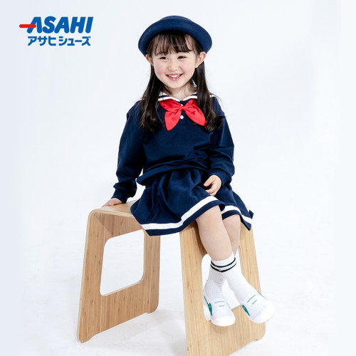 asahi朝日儿童鞋低帮男女宝宝小白鞋日本制幼儿园室内休闲运动鞋