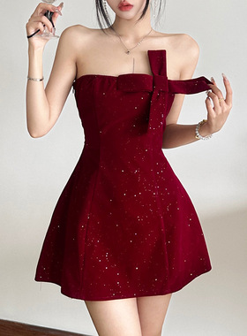 Sexy slim zipper glitter dress 性感修身拉链闪片礼服连衣裙女