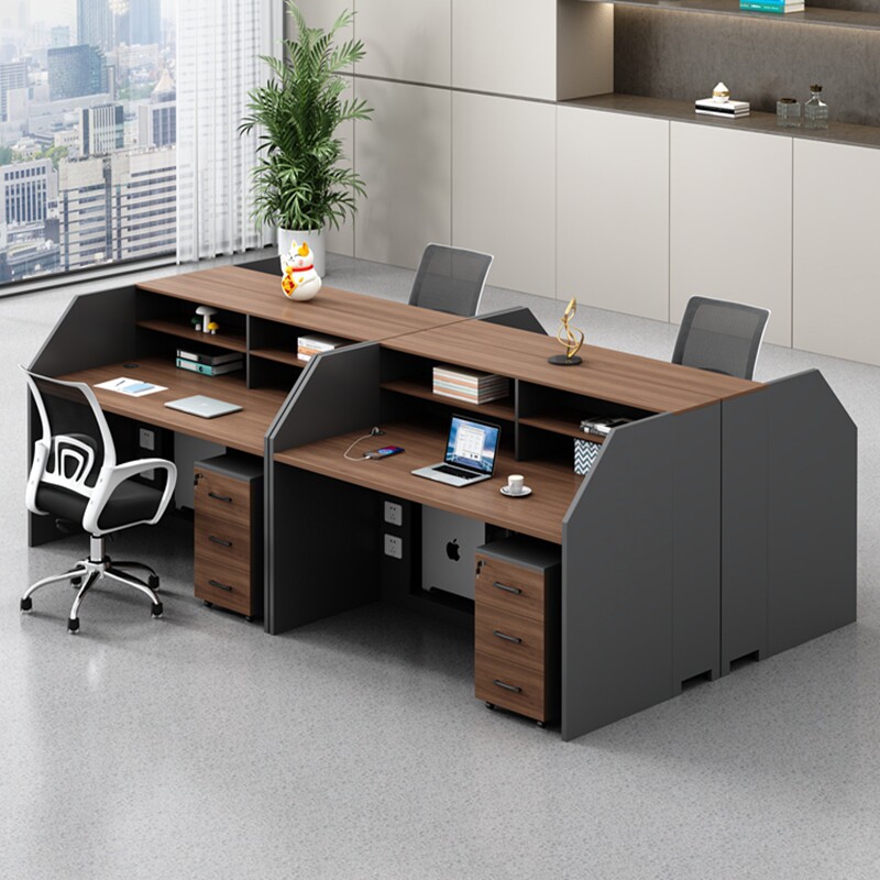 办公室办公桌椅组合员工四人位卡座简约现代板式2人位财务职员桌