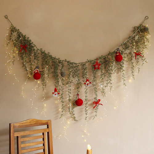 香桔圣诞藤条门挂创意led灯串