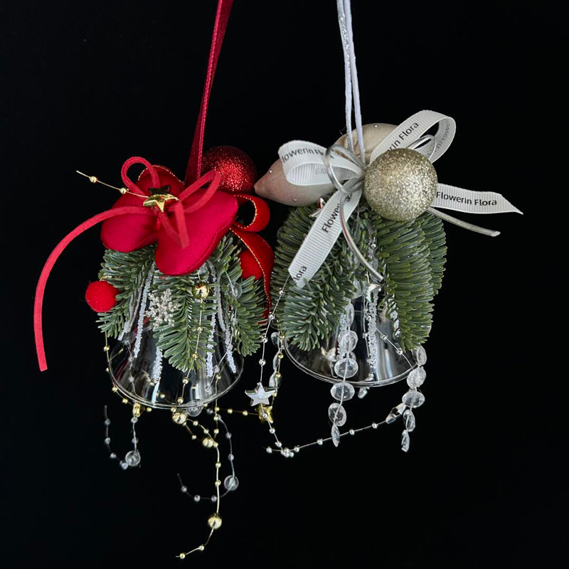 香桔圣诞节装饰品ins风圣诞铃铛挂件居家节日装扮门挂diy铃铛车挂