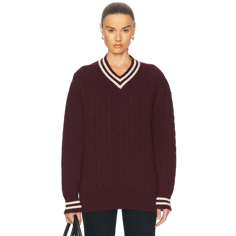 [冬季新品]&Daughter 毛衣 酒红色红棕色羊毛针织REVOLVE休闲