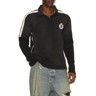 424 ACADEMY POLO双层袖设计 黑色REVOLVE小众新款