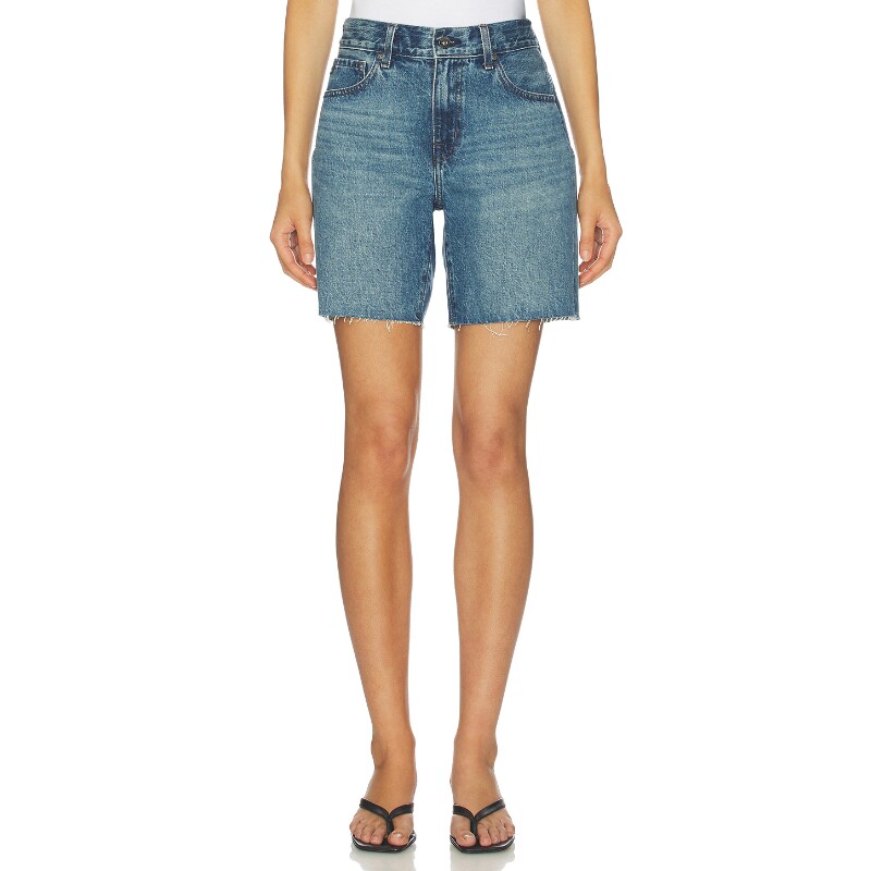 AG Jeans早秋新品蓝色裤装毛边牛仔休闲高腰休闲裤REVOLVE
