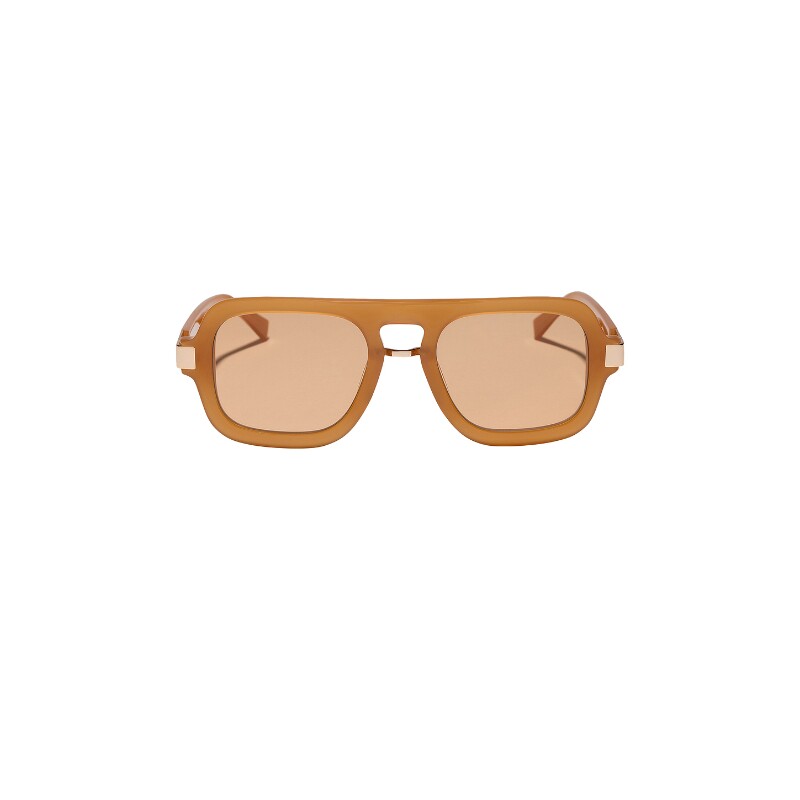 DIFF EYEWEAR棕色太阳眼镜飞行员框型复古风秋冬新品REVOLVE