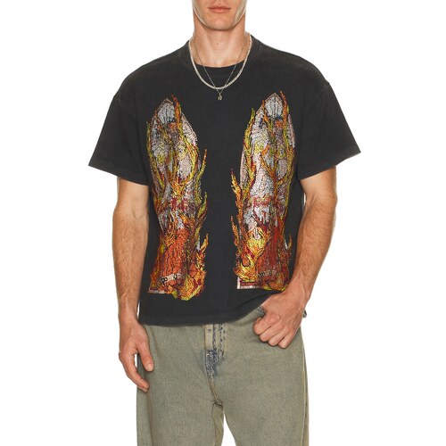 Who Decides War by Ev Bravado RHINESTONE FLAME GLASS 平针T恤