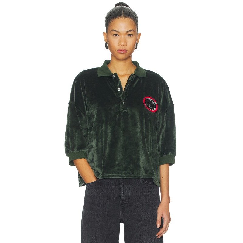 GCDS KITTHO 上装 深绿色 y2k辣妹风REVOLVE小众新款